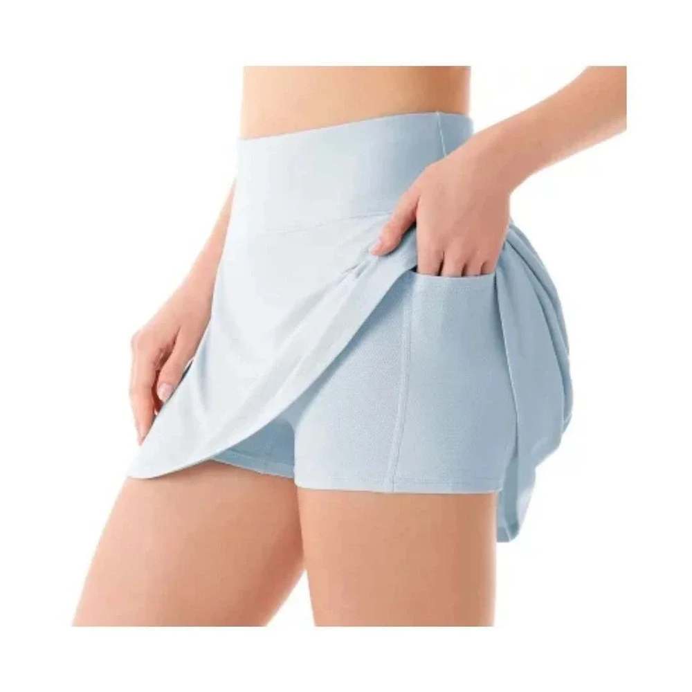 Skort Tennis Skirt with Pockets Pleated Back Activewear Athletic Size M/‎ #7117